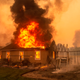 A home burns at a vineyard during the Kincade fire near Geyserville, California on Oct. 24.